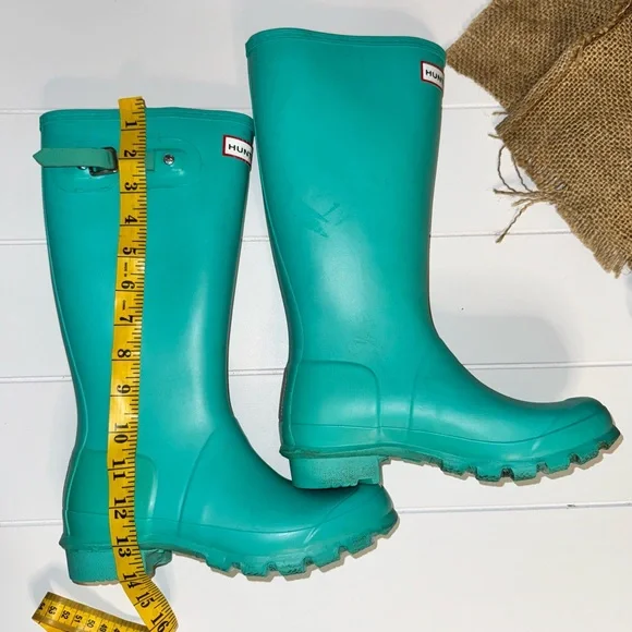 Rare Tiffany Blue Hunter Boots Size 4 boys 5 girls - Picture 5 of 13